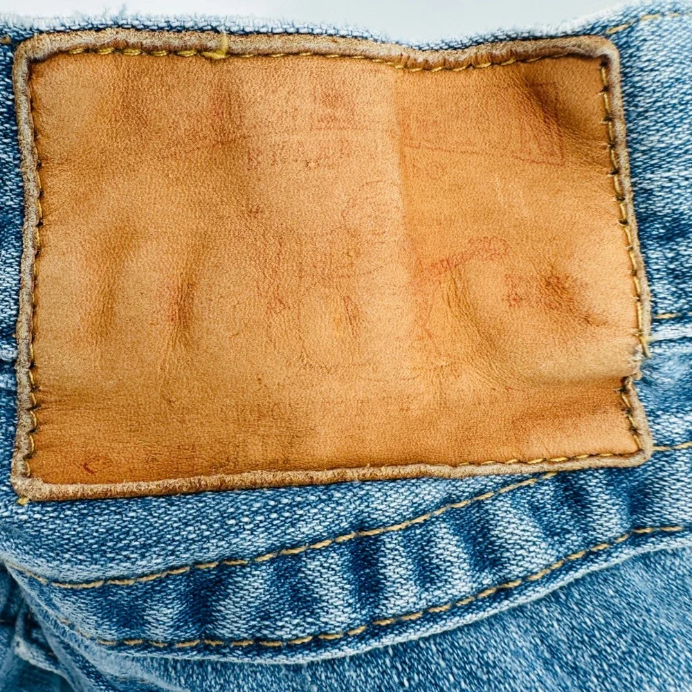 True Religion Billy Jeans Mens 32 Blue Distressed Bootcut Y2K Made in USA